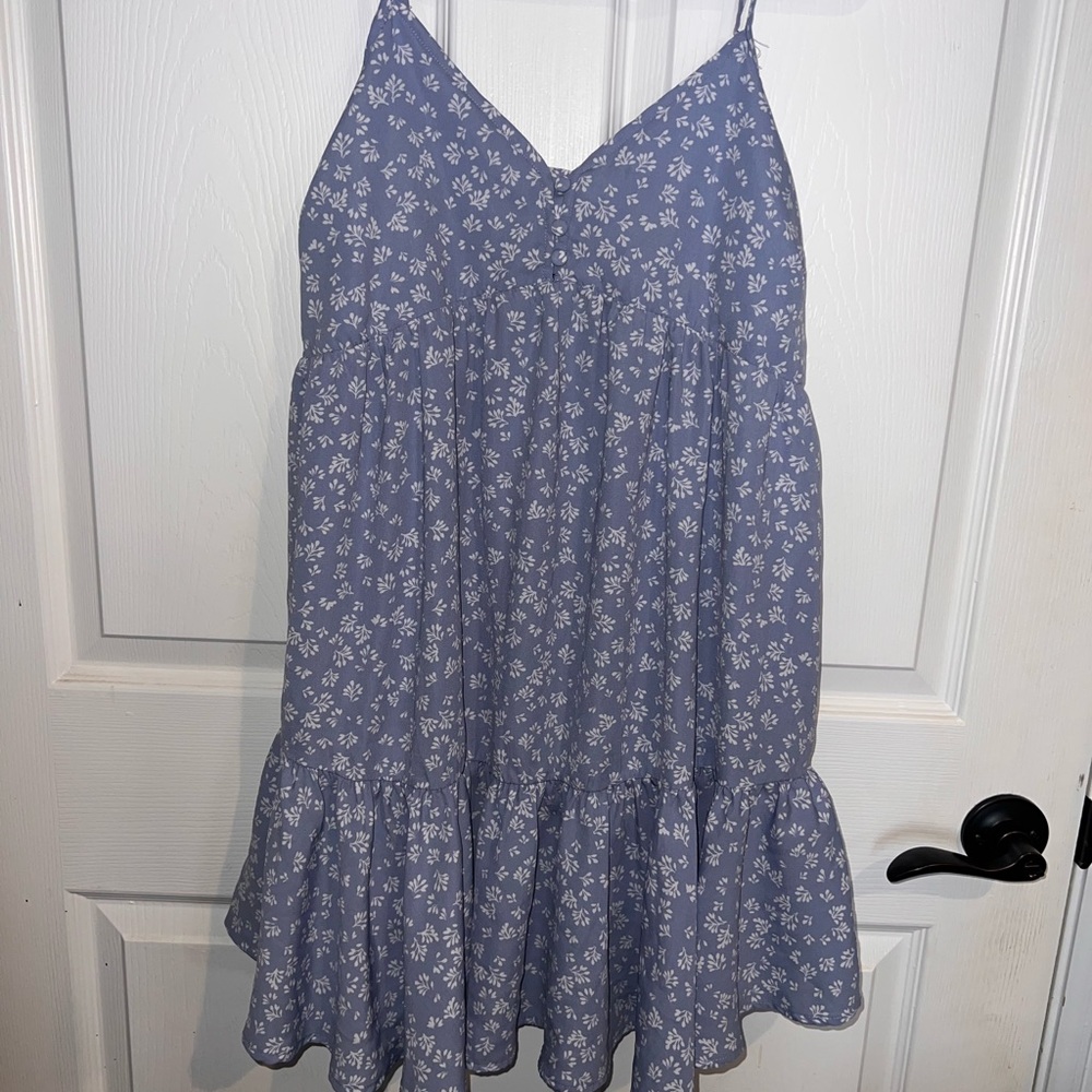 Chic Blue Floral Mini Dress